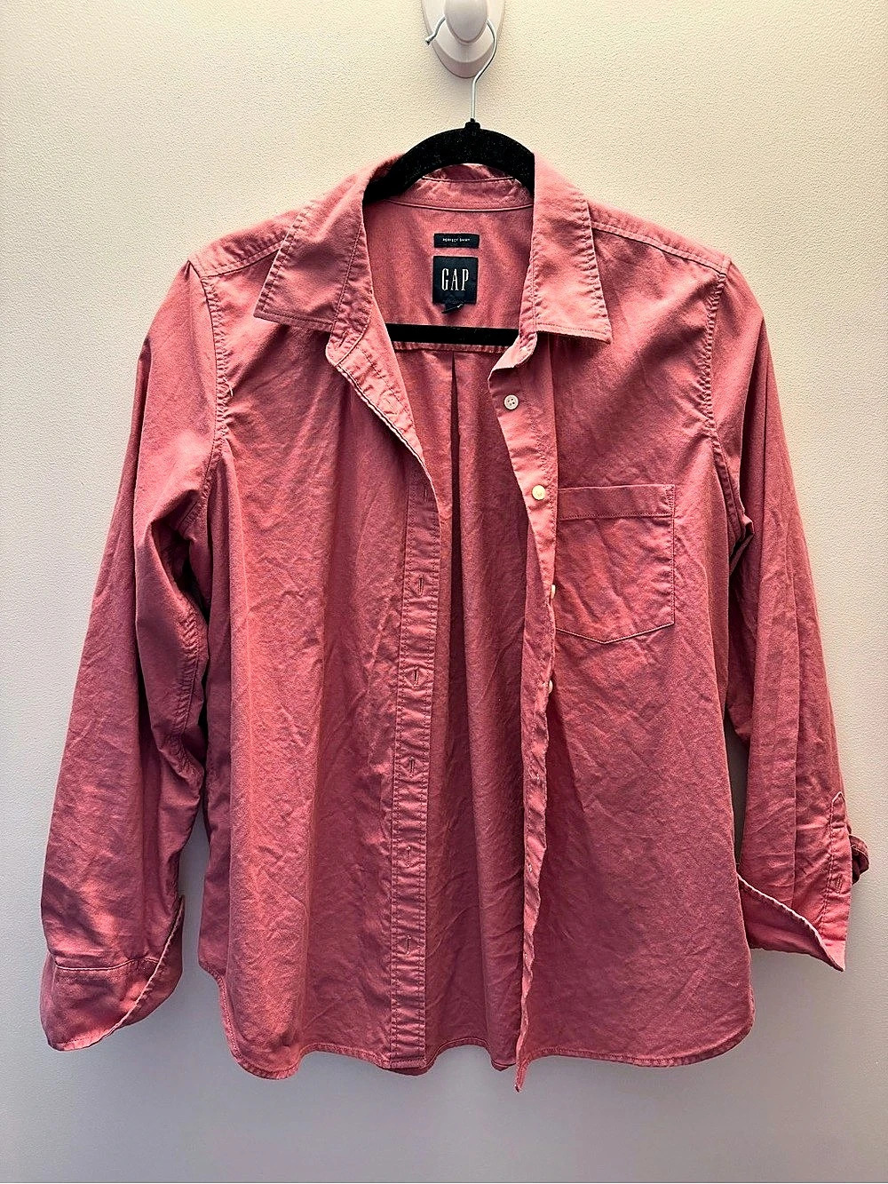 Gap The Perfect Shirt Button Down Pink Medium vintage